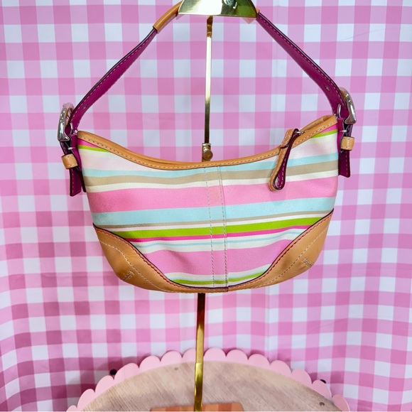 Coach Handbags - Mini Pastel Striped Coach Y2K Purse in EUC 🎀